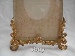 ANTIQUE FRENCH GILT BRASS BEVELED GLASS PHOTO FRAME, LATE 19th CENTURY