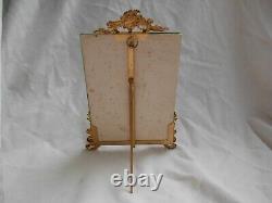 ANTIQUE FRENCH GILT BRASS BEVELED GLASS PHOTO FRAME, LATE 19th CENTURY