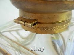 ANTIQUE FRENCH GILT BRASS GLASS INKWELL, LOUIS 16 STYLE, 19th CENTURY
