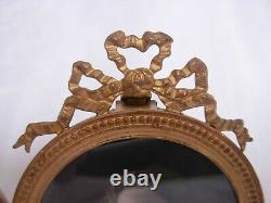 ANTIQUE FRENCH GILT BRONZE GLASS DOUBLE PHOTO FRAME, LOUIS XVI STYLE, LATE 19th