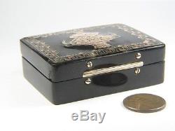 ANTIQUE FRENCH LOUIS XV NATURAL SHELL GOLD SILVER PIQUE URN PATCH BOX c1780