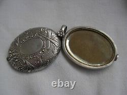 ANTIQUE FRENCH SILVERPLATED MIRROR PENDANT, LOUIS 16 STYLE, LATE 19th CENTURY