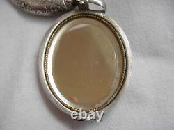 ANTIQUE FRENCH SILVERPLATED MIRROR PENDANT, LOUIS 16 STYLE, LATE 19th CENTURY