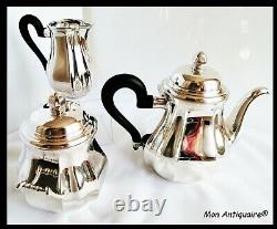 ANTIQUE FRENCH STERLING SILVER 3 Pcs TEA SET TEAPOT SUGAR BOWL LOUIS XIV 41,69oz