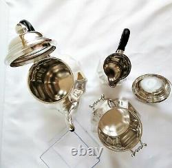 ANTIQUE FRENCH STERLING SILVER 3 Pcs TEA SET TEAPOT SUGAR BOWL LOUIS XIV 41,69oz