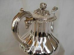 ANTIQUE FRENCH STERLING SILVER COFFEE POT, LOUIS 15 STYLE, 19th CENTURY