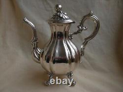 ANTIQUE FRENCH STERLING SILVER COFFEE POT, LOUIS XV STYLE, 19th CENTURY