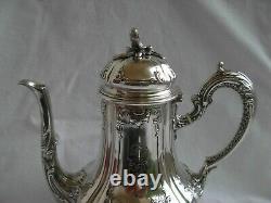 ANTIQUE FRENCH STERLING SILVER COFFEE POT, LOUIS XV STYLE, EARLY 20th CENTURY