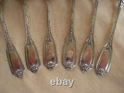 ANTIQUE FRENCH STERLING SILVER COFFEE SPOONS, SET OF 6, LATE 19th OR EARLY 20th