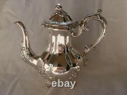 ANTIQUE FRENCH STERLING SILVER COFFEE TEA POT, LOUIS XV STYLE, 19th CENTURY