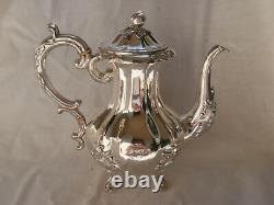 ANTIQUE FRENCH STERLING SILVER COFFEE TEA POT, LOUIS XV STYLE, 19th CENTURY