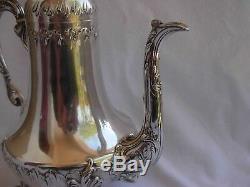 ANTIQUE FRENCH STERLING SILVER COFFEE, TEA POT, LOUIS XV STYLE, LATE 19th CENTURY