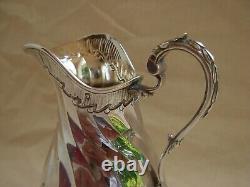 ANTIQUE FRENCH STERLING SILVER MILK JUG, COAT OF ARMS, LOUIS XV STYLE, 19th CENTURY