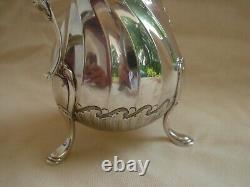 ANTIQUE FRENCH STERLING SILVER MILK JUG, COAT OF ARMS, LOUIS XV STYLE, 19th CENTURY