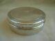 Antique French Sterling Silver Round Box, Guilloche Pattern, Early 20th Century