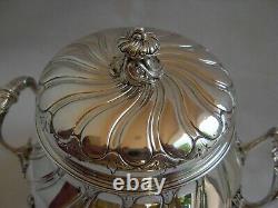 ANTIQUE FRENCH STERLING SILVER SUGAR BOWL, LOUIS XV STYLE, 19th CENTURY