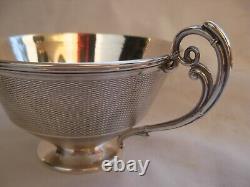 ANTIQUE FRENCH STERLING SILVER TEA OR CHOCOLAT CUP & SAUCER, LATE19th CENTURY