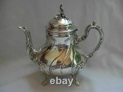 ANTIQUE FRENCH STERLING SILVER TEA POT, LOUIS 15 STYLE, LATE19th CENTURY