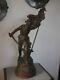 Antique Louis Moreau Military French Cuirassier Metal Sculpture Statue 19th