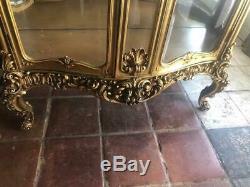 Amazing Quality Antique French Gilt Display Cabinet Louis XV Style