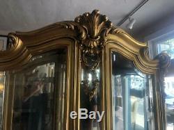 Amazing Quality Antique French Gilt Display Cabinet Louis XV Style