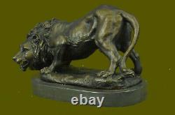 Animalier Louis Vidal 1850-1899 Striding Lion French Bronze (barye) Masterpiece
