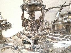 Antique 1868 D. & F. Superb Unique French Figural Sterling Silver Ink Stand Well