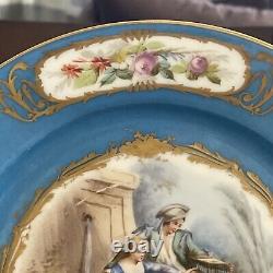 Antique 1874 French Sevres King Louis Philippe Chateau Des Tuileries Plates