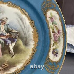 Antique 1874 French Sevres King Louis Philippe Chateau Des Tuileries Plates