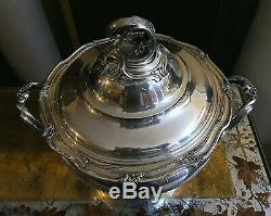 Antique 1880 French Louis XV Sterling Silver Soup Tureen Henin & Cie
