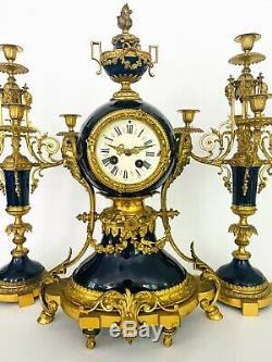 Antique 1890s French Exacta Mantle Clock Louis XVI Style Gilt Bronze De Clercy