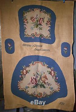 Antique 19C French Tapestry Armchair Upholstery from Lost Chateau Louis XV