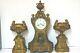 Antique 19th 3 Pc French Figural Gilded Dore Bronze Louis Xiv Putti Mantel Clock