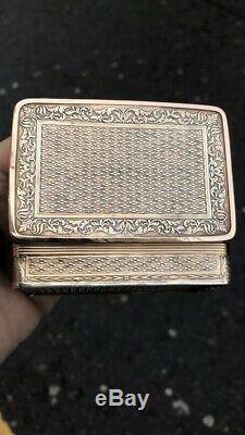 Antique 19th C French Empire Louis XVIII Gilt SOLID SILVER SNUFF BOX PARIS 1810