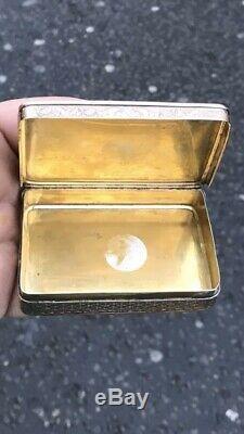 Antique 19th C French Empire Louis XVIII Gilt SOLID SILVER SNUFF BOX PARIS 1810