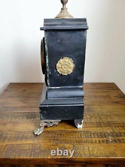 Antique 19th C. Louis XVI French A LA GERBE D'OR Paris Mantel Ormolu Clock Set