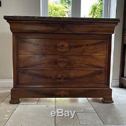 Antique 19th Century French Louis Philippe Walnut Commode / Chest of Drawers