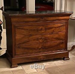 Antique 19th Century French Louis Philippe Walnut Commode / Chest of Drawers