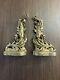 Antique 19th Century French Louis Xv Fireplace Andirons, Solid Brass Reduced $$