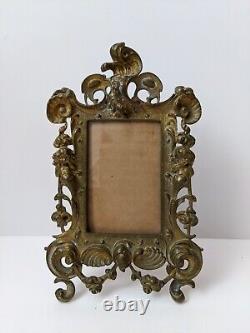 Antique 19th Century French Louis XV Style Gilt Bronze Picture Frame 8x5 Rare