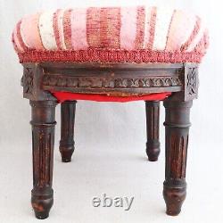 Antique 19th Century French Louis XVI Footstool Footrest Ottoman Carved 14½