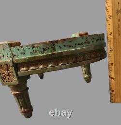 Antique 19th Century French Louis XVI Painted Wood Six Leg Oval Footstool 27'