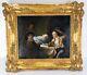 Antique 19th Century French Swiss Genre Tavern Scene After Louis-aime Grosclaude
