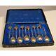 Antique 19th French Louis Xiv Box Of 12 Silver Ice Cream Scoops By Hénin & Cie