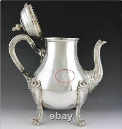 Antique 19th French Louis XV Style 950 Sterling Silver Coffee Pot 978g
