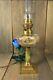 Antique 19thc French Table Lamp Onyx Bronze Baccarat St Louis Etched Gilt Glass