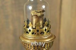 Antique 19thC French Table Lamp Onyx Bronze Baccarat St Louis Etched Gilt Glass