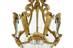 Antique 27 French Hall Gilt Bronze Lantern Chandelier Rococo Louis
