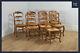 Antique 8 Eight French Louis Style Oak Ladder Back Rush Kitchen Dining Chairs
