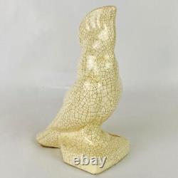 Antique Art Deco French c1930s Pottery Cockatoo Bird signed by Louis Fontinelle